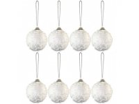 Vánoční bílá koule sada 8ks